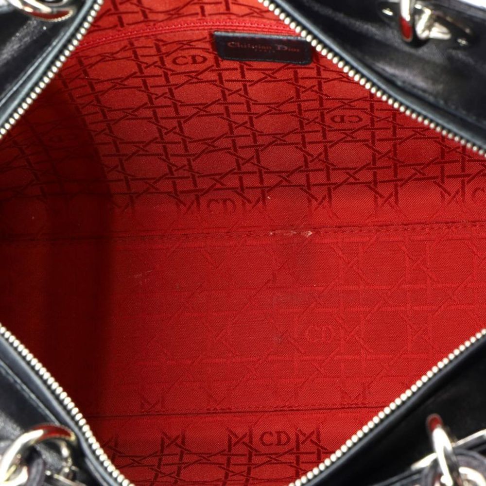 Christian Dior Vintage Lady Dior Bag Cannage Quilt Lambskin Large Black - Picture 5 of 9